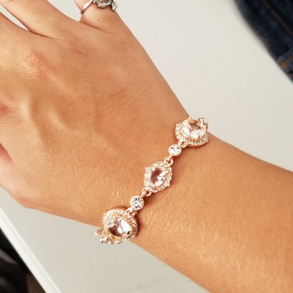 Faceted Bold Gem Rose Gold Bracelet